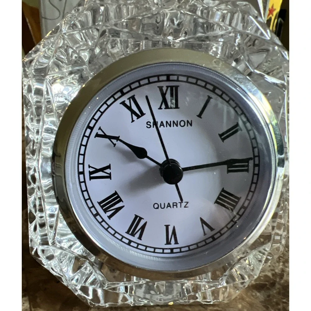 Shannon By Godinger Crystal Emerald Clock Desk Tested
